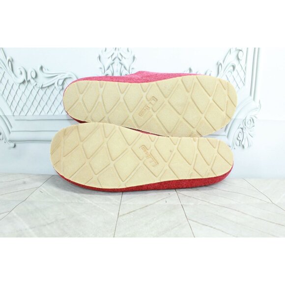 LL Bean Women's Red Knit Slip On Round Toe Casual Slipper Mules Size 11 M - Picture 9 of 9